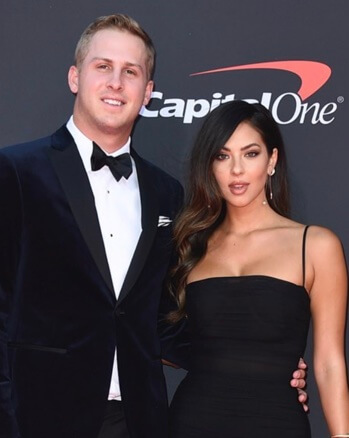 Jared Goff with his fiancee.